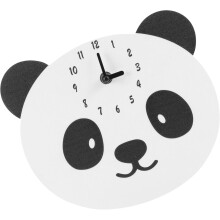 Pandaförmige Wanduhr, geräuschlos, niedliches und vielseitiges Design, präzise Zeitanzeige, weiße Ausführung für das Wohnzimmer