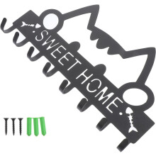 Kreativer Wandkleiderhaken aus schwarzem Kohlenstoffstahl mit einfacher Montage und platzsparendem Design