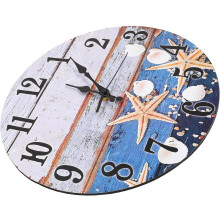 AA-Batterie (nicht enthalten) Muschel-Wanduhr Dekorative Wanduhr Holzmaterial Robust Nicht leicht