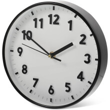 Geräuschlose runde Wanduhr, 8 Zoll, Digital-/Analoganzeige, modernes Design, Kunststoff