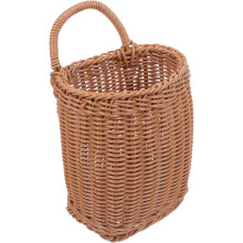 Cesta de almacenamiento tejida a mano, cesta colgante de ratán para colgar en la pared, estilo rústico de granja.