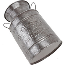 Retro-Blumenkübelvase aus Eisenblech in Silber, vielseitig einsetzbarer Blumenvase im europäischen Stil