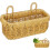 Woven Hanging Basket with Handle Plastic Rattan Basket Rustic Hanging Space-saving Design 1