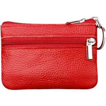 Mulheres Mini Carteira Moeda Bolsa Multifunção Pu Zipper pequeno saco de dinheiro vermelho para viagens de verão e uso diário