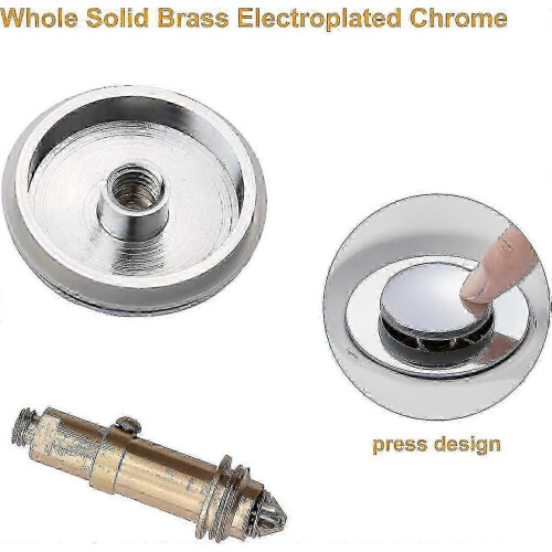 Pop-up drain for kitchen sink, bathroom, washbasin, bathtub, solid chromed brass, 38 mm 2