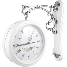Doppelseitige Wanduhr, doppelseitige Drehuhr im Retro-Vintage-Stil, Glas/Kunststoff