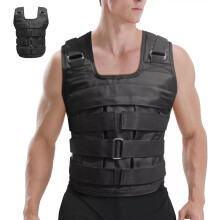 Chaleco lastrado ajustable para adultos de hasta 50 kg, color negro, ideal para entrenamientos.