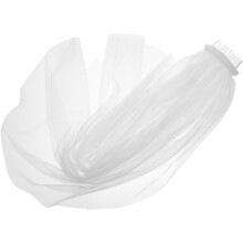 Voile de mariée court blanc ivoire à peigne simple en tulle