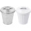 2pcs Mini White Iron Garbage Can with Lid Storage Pot Waste Storage Bin for Home Use Suitable 1