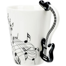 400 ml Keramik-Kaffeebecher mit Musiknoten-Design, leicht zu reinigen, praktisch und modisch