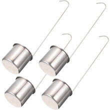 1 mestolo da vino in acciaio inox con paletta e colino, manico lungo ergonomico, per uso quantitativo, colore argento, ideale per il bar.