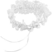 Brautstrumpfband mit Schleife, elastisches Spitzenstrumpfband zur Beinverzierung für die Braut, weiß