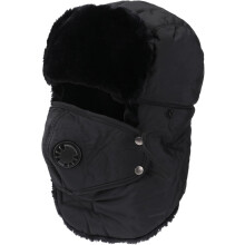 Wintermuts Lei Feng voor dames en heren, winddicht, warm, met oorklappen, geschikt voor skiën, fietsen en andere buitenactiviteiten, zwart.