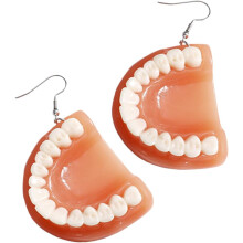 Ohrhänger mit baumelnden Zähnen – origineller Ohrschmuck, kreative Anhängerohrringe für Damen, lustiges Accessoire für Feste und Kostüme