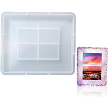 DIY pequeno molde retangular de molde de foto de silicone para ofícios, molde decorativo de imagem que faz suprimentos