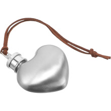Herzförmiger Edelstahl-Flaschenhalter, tragbar, geschmacksneutral, rostfrei, 30 ml, silberfarben, kreativ und dekorativ