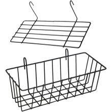 2 stk. oppbevaringskurvsett for veggmontert, rustbestandig jernorganisator, spikerfri, for badet