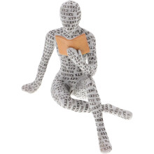 Sammlerstück: Moderne ästhetische Skulptur aus Kunstharz – weibliche Figur, Denkerin, abstrakt