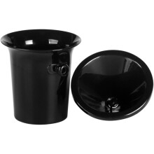 Crachoir à vin en plastique noir, seau à glace avec couvercle, support de rangement multifonctionnel et porte-glaçons