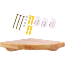 Schwebendes Eckregal aus Holz, Wandmontage, Khaki, platzsparende Aufbewahrung