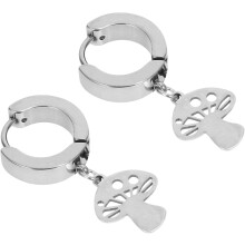 Pilz-Ohrringe aus Edelstahl, Unisex-Ohrschmuck, silberner Ohrschmuck, Modeschmuck