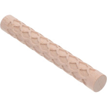 Strukturroller aus Holz für Keramik und Fondant, Präge-Nudelholz mit fächerförmigem Muster