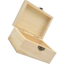 Kiefernholzkiste mit Deckel, 15 x 9,4 x 6 cm, unbehandelte Aufbewahrungsbox aus Holz