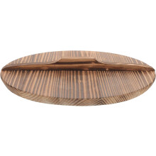 Spritzschutz-Wokabdeckung aus Holz, Küchenhelfer, Topfabdeckung, rund, braunes Holz, praktisch