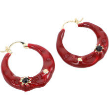 Vintage-Emaille-Ohrringe für Damen, einzigartige Creolen im Retro-Stil, Statement-Schmuck für legere und formelle Anlässe.