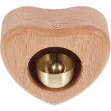 Herzförmige Türglocke aus Holz, 2 Stück, zum Aufhängen, klarer Klang, Metall-Windspiel, schönes Aussehen