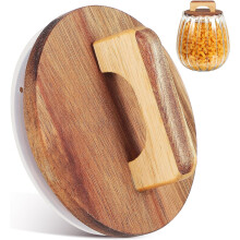 Tapa de madera sellada para tarro. Tapas de madera para tarros de 100 x 100 x 50 mm con junta de silicona.