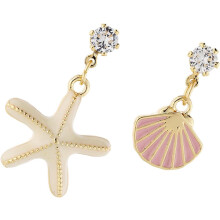 Muschel und Ohrringe für Damen, Clip-Ohrringe mit Meeresmotiv, schlichter maritimer Schmuck für Muscheln
