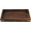 Bandeja rectangular multifuncional de madera de caucho estilo vintage para servir alimentos y decoración del hogar. 1