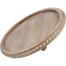 Plateau en bois rond, style vintage rustique, décoration de table
