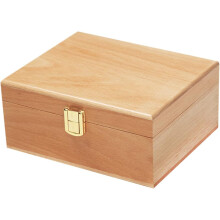 Scatola in legno massello, contenitore in legno per scrivania, casa e ufficio, utilizzabile come vassoio porta cosmetici e organizer per oggetti vari.