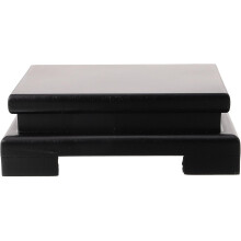 Socle d'exposition rectangulaire en bois noir résistant à l'usure, style portable