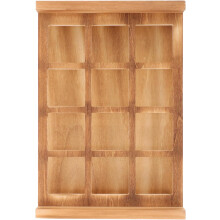 Vassoio porta bicchierini in legno, set da 2 pezzi, vassoio da portata vintage in vetro