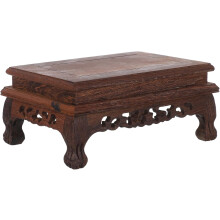 Présentoir en bois pour plantes d'intérieur et pots de fleurs, socle rectangulaire sculpté.
