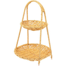 Cesta de polipropileno tejido multicapa marrón para frutas y otros artículos, resistente, estilo campestre.
