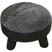 1 support rond en bois, pieds de présentation, design simple, noir, accessoire photo