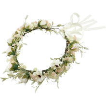 Simulierter Girlanden-Kopfschmuck im Bohème-Stil mit Blumenkopfschmuck und Brautkranz-Design