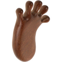 Massagekamm aus Holz für Gua Sha Haarpflege, tragbarer Kopfhautmassager mit fünf Zinken aus Holz