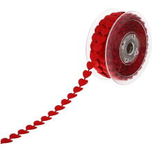 Nastro a forma di cuore in poliestere, ideale per confezioni regalo fai da te e decorazioni per matrimoni e feste.