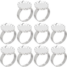 10 Stück Edelstahl-Ringrohlinge für die Schmuckherstellung, runde Metall-Ringrohlinge für Fingerringe, 13 x 18 mm