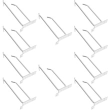 Lot de 10 crochets de fixation double ligne pour étagères de vente au détail, robustes, épaisseur 6 mm, fixation par plaque à fente de 15 cm