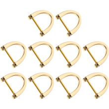 10 Stück goldene D-förmige Taschenringe, Schlüsselanhänger-Zubehör, Kofferring-Schnallen, Ersatz-Verbindungsschnallen