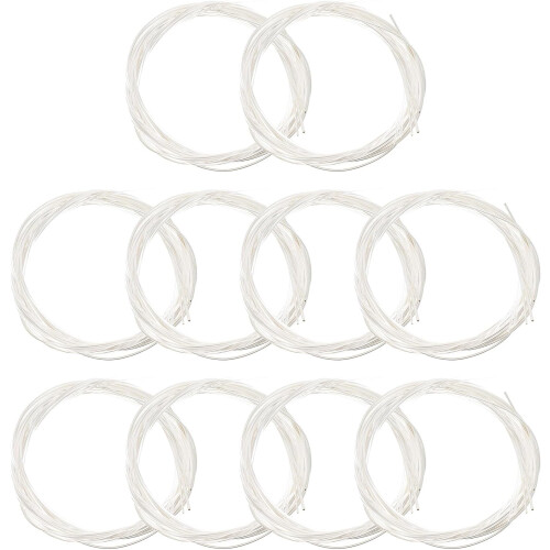 10 Packs Guitar Nylon Strings Folk Guitar Replacement Strings White Nylon Core Electroplated