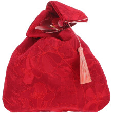 Handgefertigte, rote Handtasche mit Blumenmuster, Knotenmuster, Aufbewahrungstasche für Hochzeiten und Abendveranstaltungen