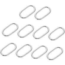 10 Stück 1,5-Zoll-Metallringe für Taschenriemen, ovale Verbindungsschnallen, silberfarben, DIY-Taschengürtelschlaufen