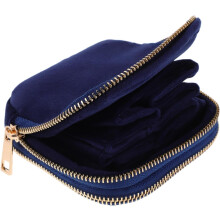 Pochette de voyage portable en velours pour bijoux, avec fermeture éclair sécurisée. Tissu résistant à l'usure et polyvalente.
